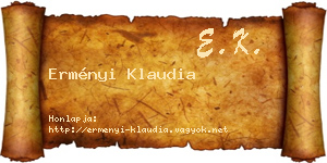 Erményi Klaudia névjegykártya