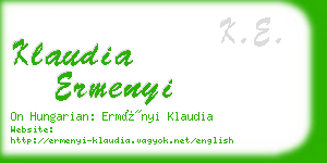 klaudia ermenyi business card